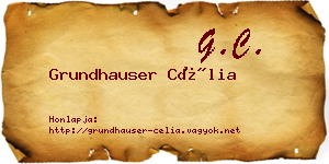Grundhauser Célia névjegykártya